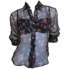 Dolce & Gabbana Silk Bra & Shirt & Flower Applique Wrap 1