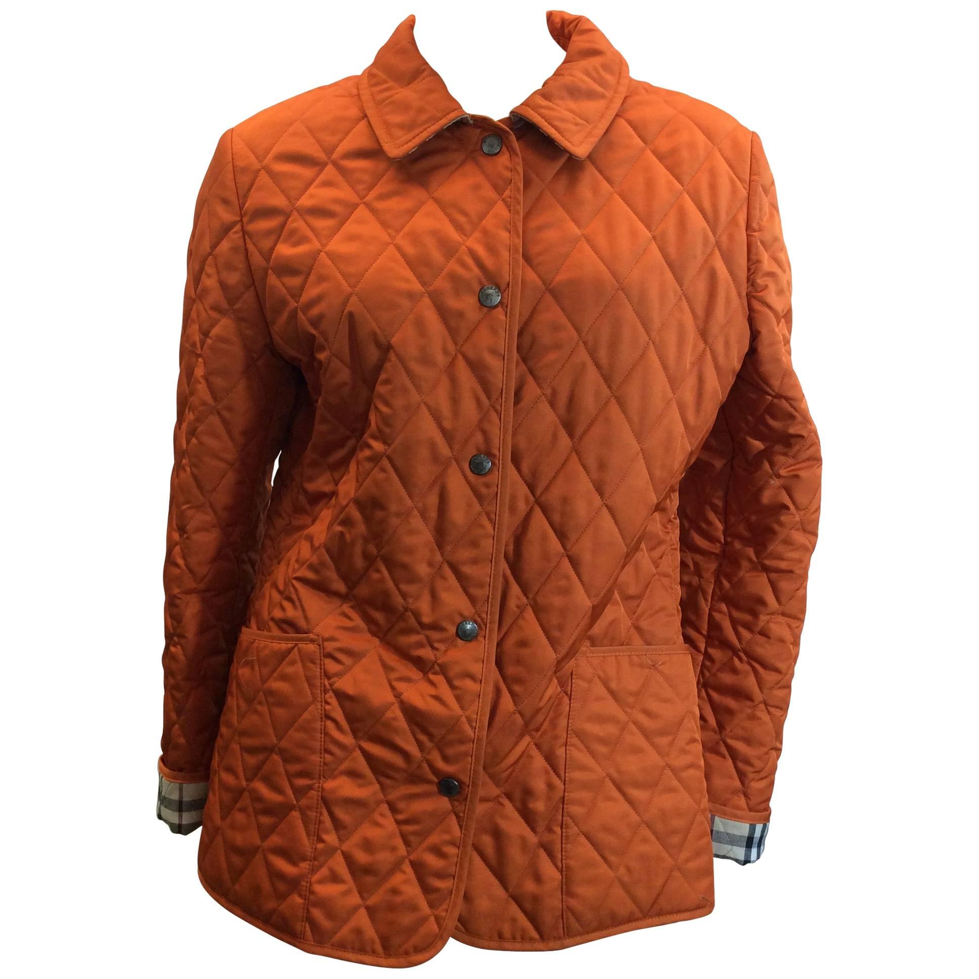 Burberry Orange Quilted Jacket For Sale at 1stDibs burberry orange jacket
