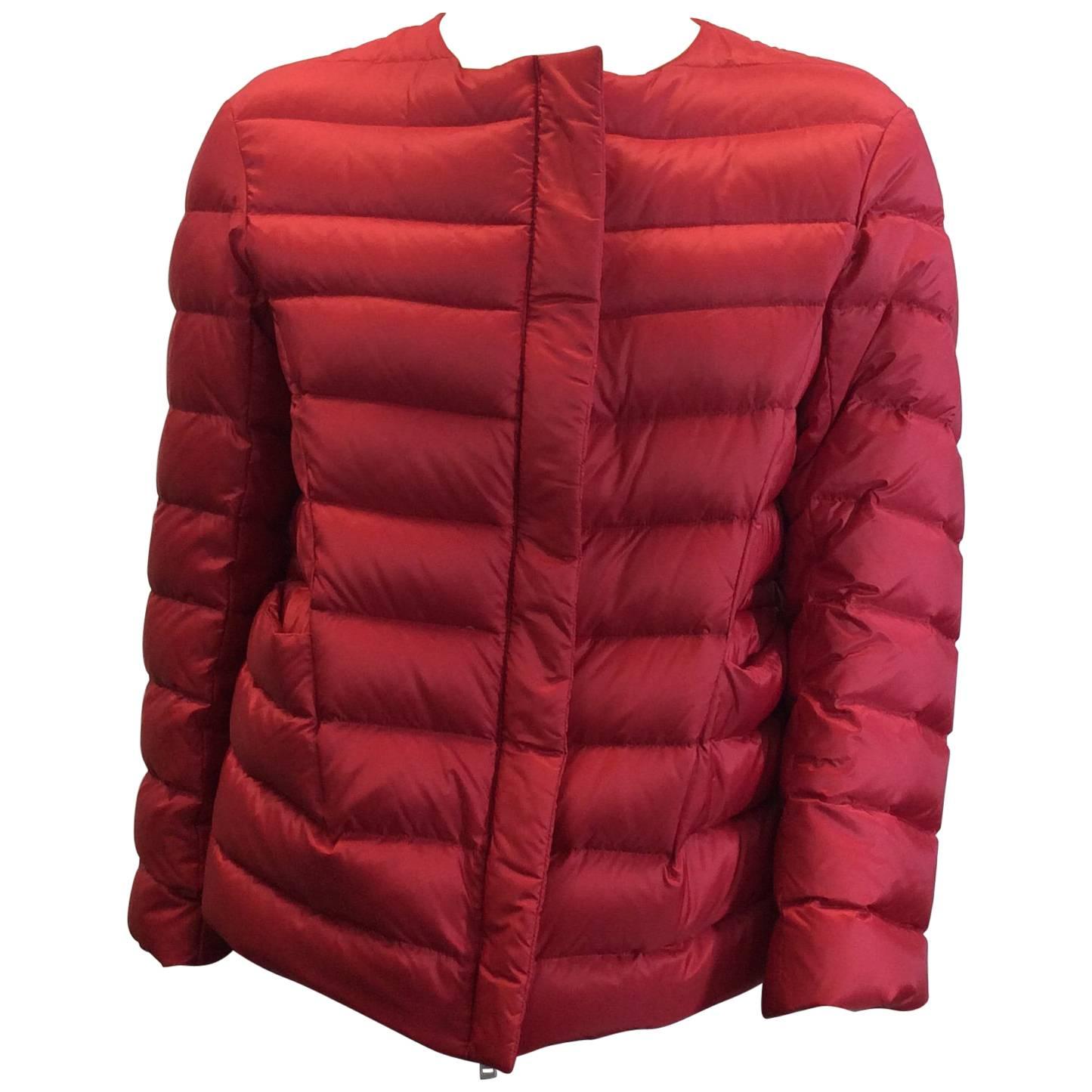 Jil Sander Red Down Jacket For Sale