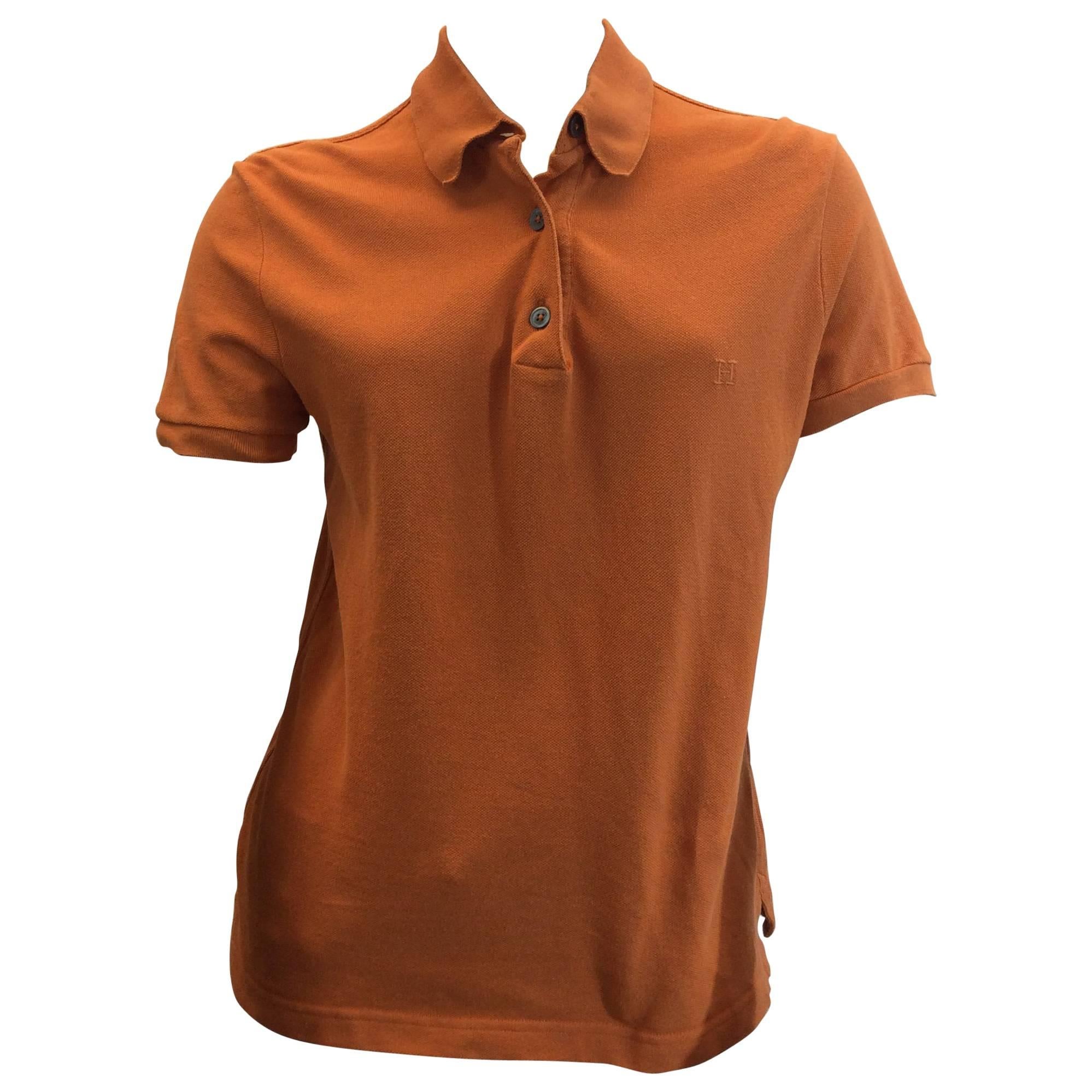 Hermes Orange Cotton Polo For Sale