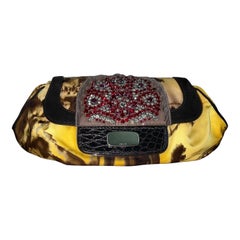 PRADA Exotische himmlische bestickt Nylon & Krokodil Clutch Bag - Full Set Y2K