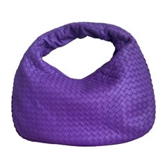 Bottega Veneta Hobo Bag Lambskin leather Purple Small 40cm