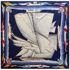 Foulard en soie Hermès " Vent Portant " 1992.