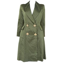Oscar De La Renta Manteau Opéra en satin vert