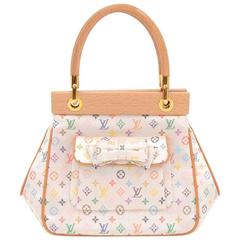 Louis Vuitton Abelia White Multicolor Mini Monogram Satin Handbag