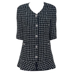 Chanel Artisanal CC Buttons Black Tweed Jacket 38 FR