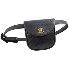 Awesome Vintage Chanel Grained Leather Belt Bag