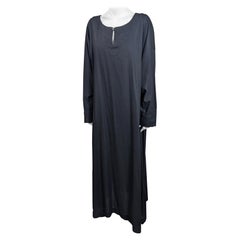 Issey Miyake Plantation, Black Linen Cotton Long Tunic Dress