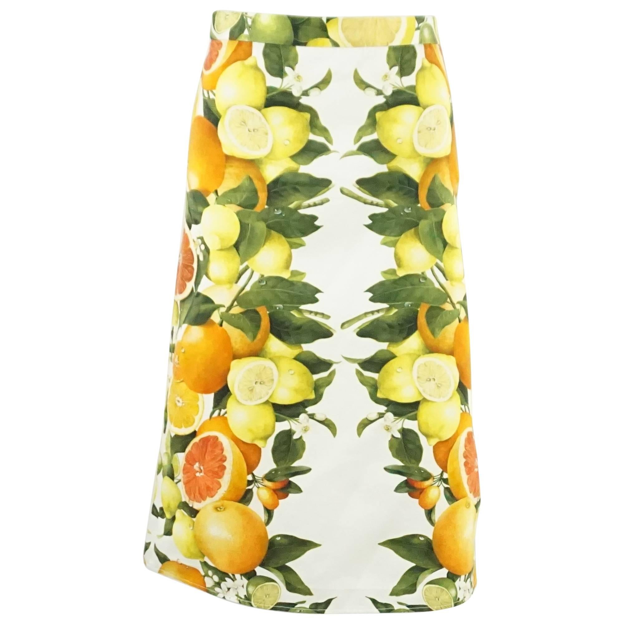 Stella McCartney Citrus Print Cotton Skirt - 38