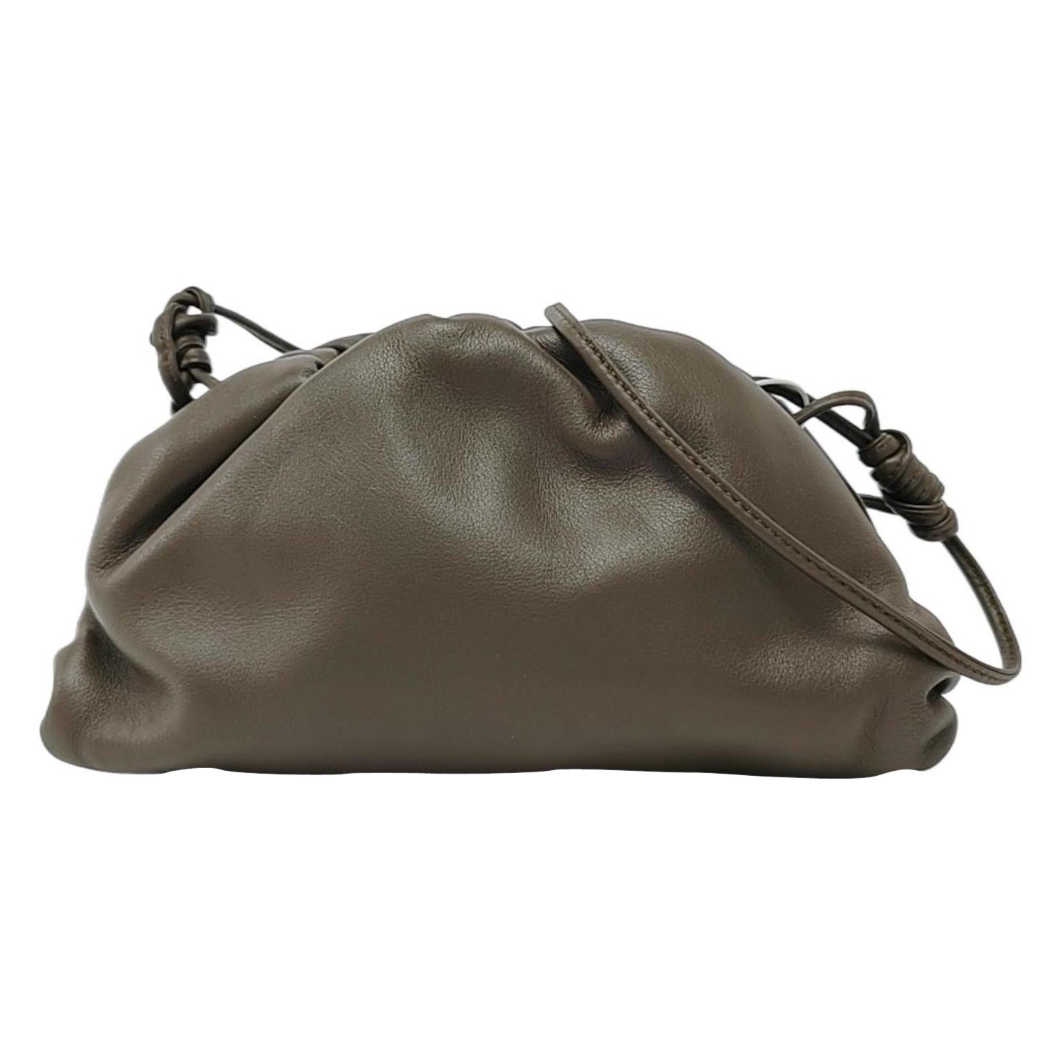 Bottega Veneta Pouch Mini Khaki Dark Green Lambskin Leather Crossbody Bag