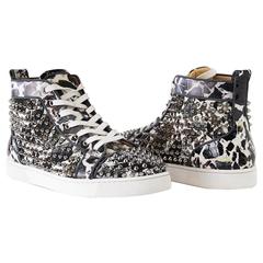 CHRISTIAN LOUBOUTIN Louis Flat Patent Carr Spikes High Top Sneaker 42.5 / 9.5 10
