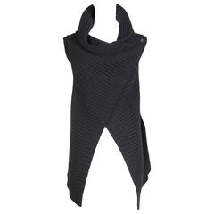 Jil Sander Black Cable Knit Wrap Vest