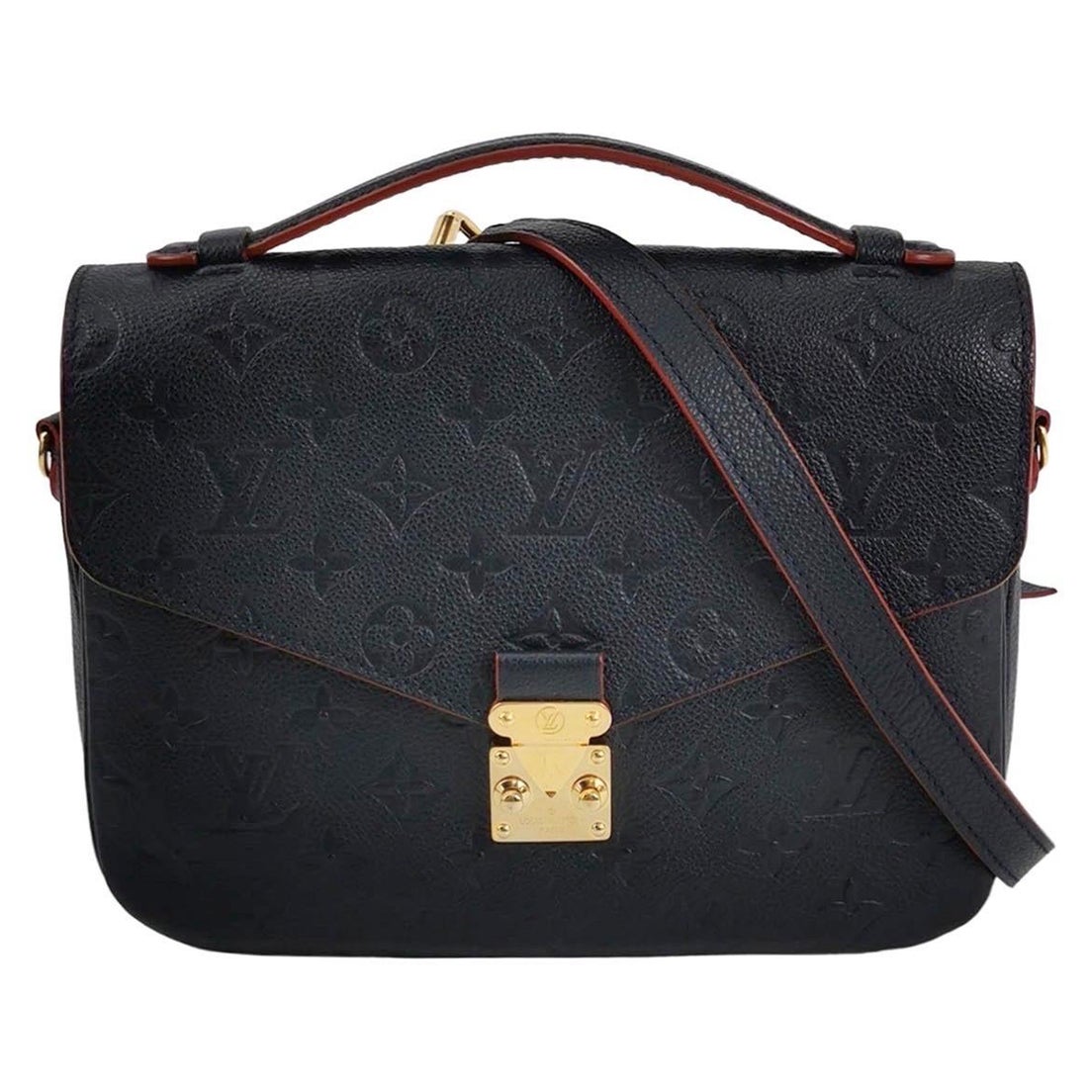 Louis Vuitton Pochette Métis Monogram Empreinte Leather Navy For Sale
