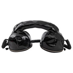Chantal Thomass "Phone" Umhängetasche aus schwarzem Lackleder, 1984
