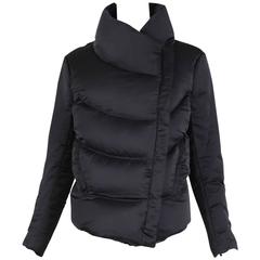 Helmut Lang Black Satin Puffer Jacket