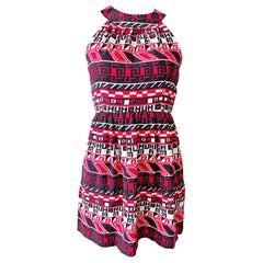 1960s Donald Brooks Boutique Mod Graphic Print Vintage Linen Dress w/ “HUH” Text