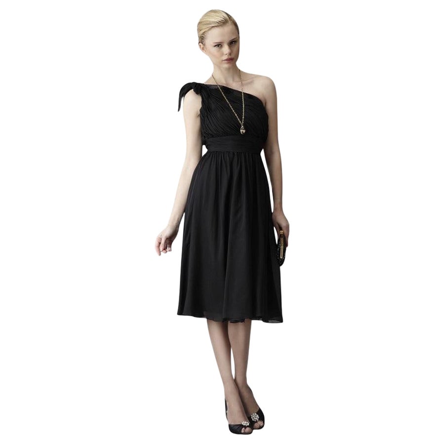 Nuovo Badgley Mischka Abito da cocktail in seta con perline Taglia 4