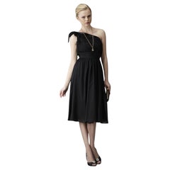 Nuovo Badgley Mischka Abito da cocktail in seta con perline Taglia 4