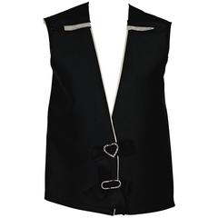 Black & Beige Lanvin Silk-Blend Vest