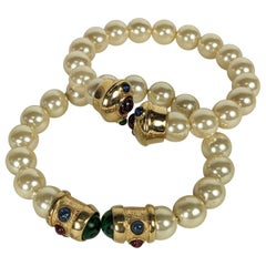 Eleganter Perlenarmreif im Bulgari-Stil