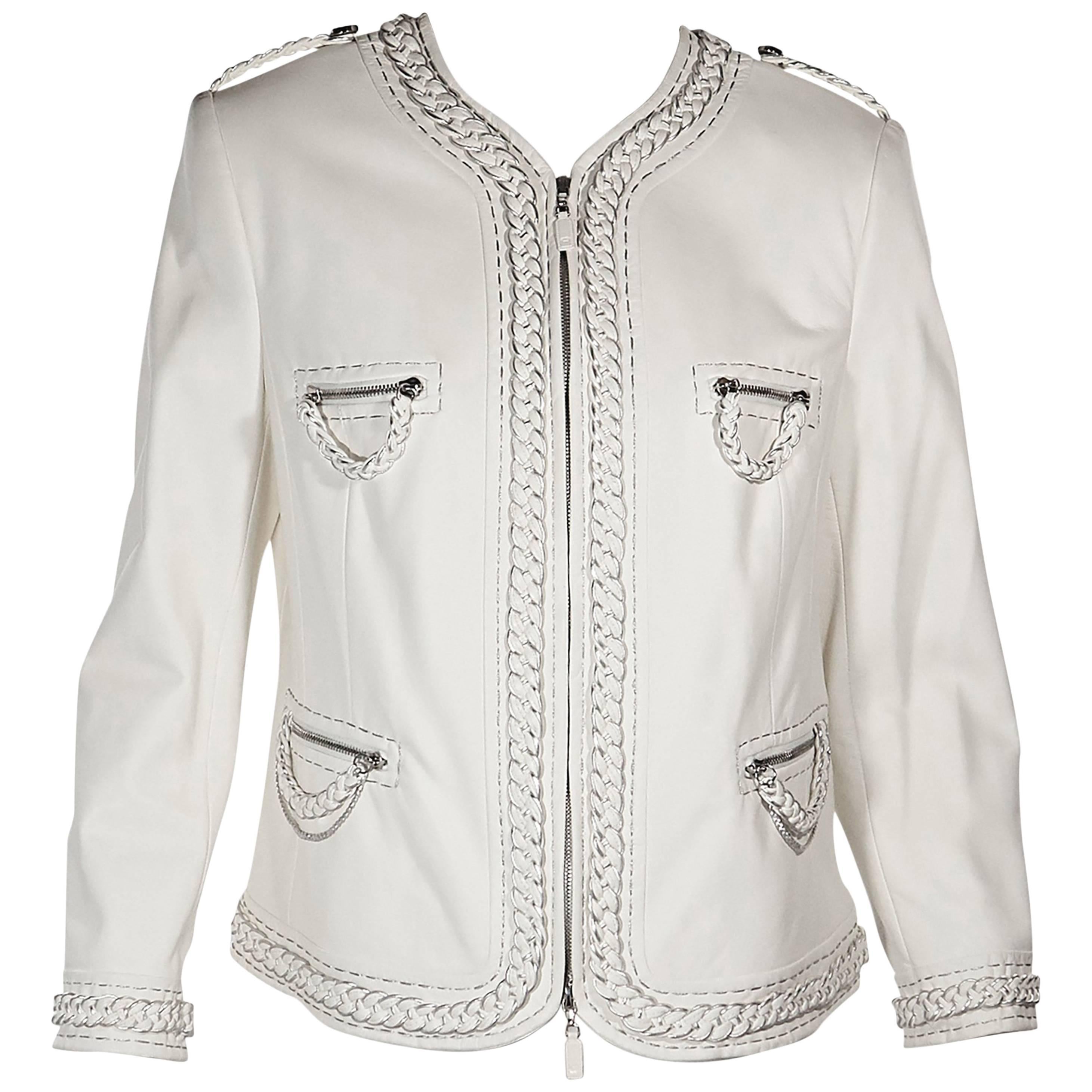 White Escada Leather Jacket