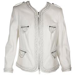White Escada Leather Jacket