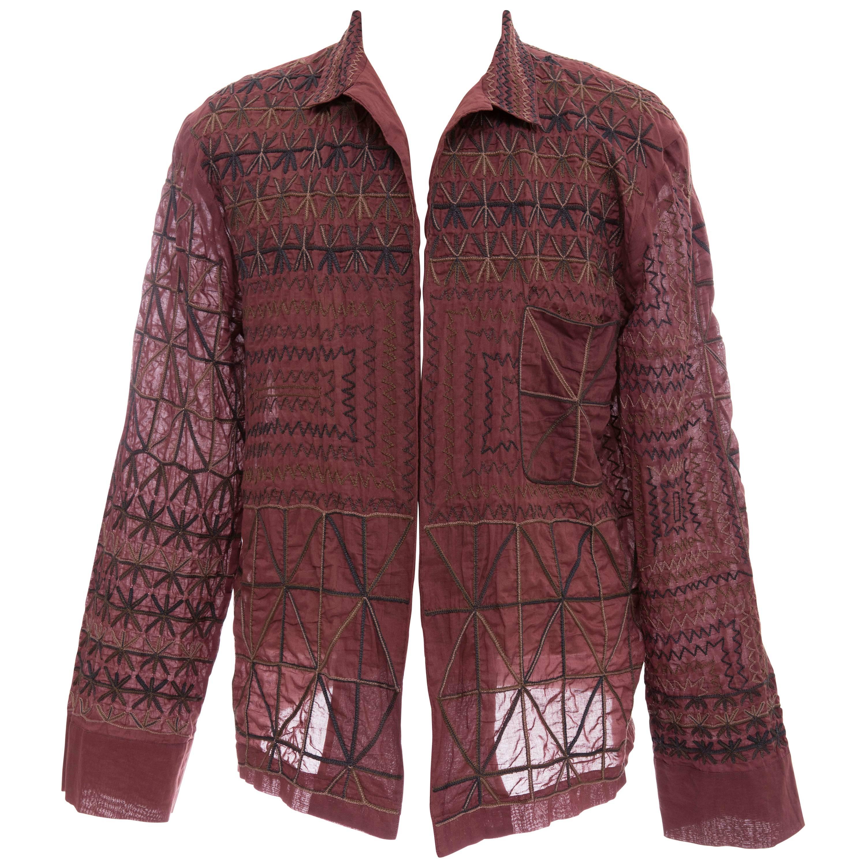 Dries Van Noten Men's Embroidered Cotton Lightweight Jacket, Spring 2015 