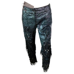 Ermanno Scervino S/S 2009 Runway Unworn Fringe Cutout Leather Pants