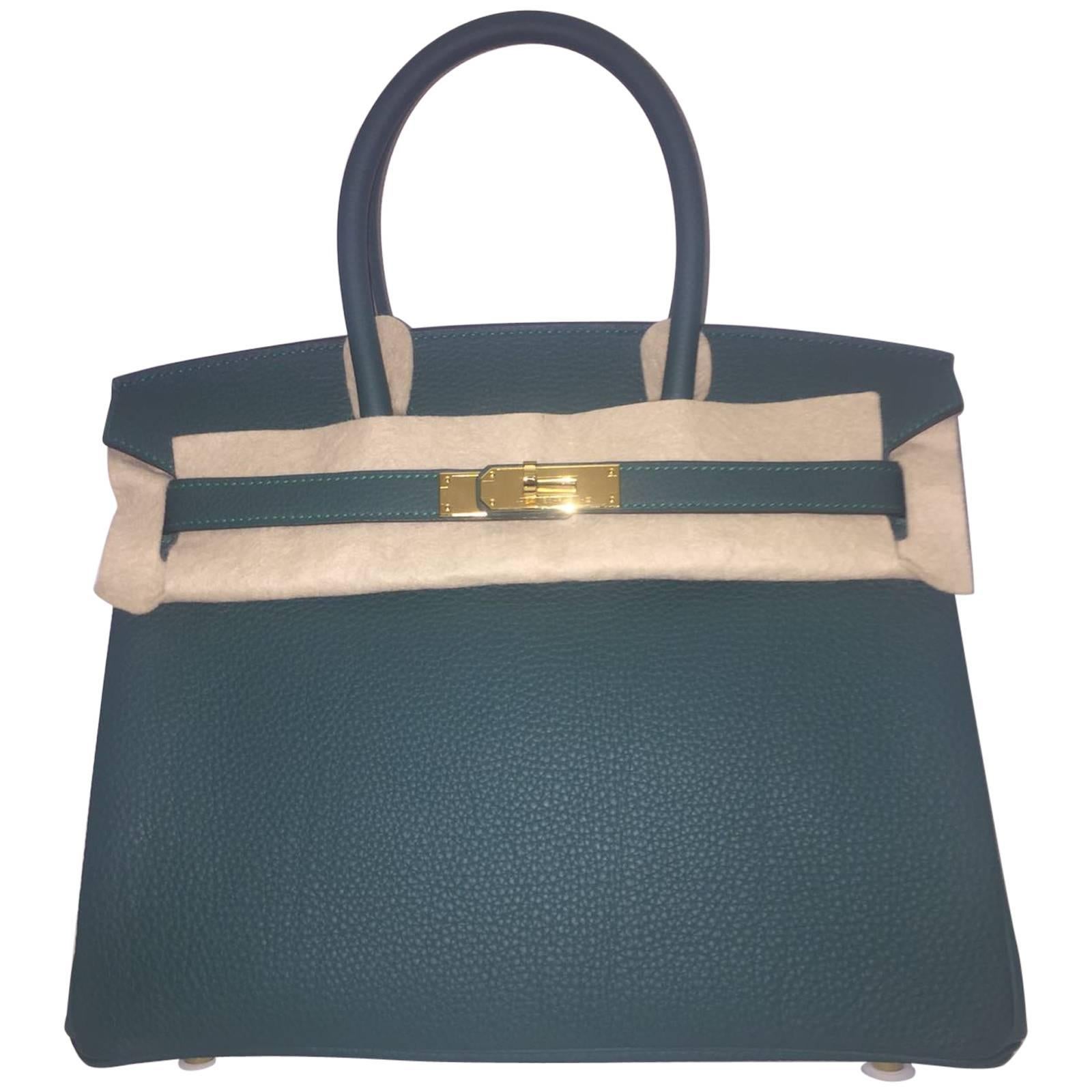 BRAND NEW Birkin 30 Green Malachite Togo GHW For Sale