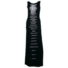 Moschino Vintage All Over Text Black Maxi Dress USA Size 10 7