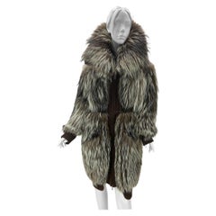 Yves Saint Laurent Cappotto oversize in pelliccia di volpe e lana e cashmere Fr. 44