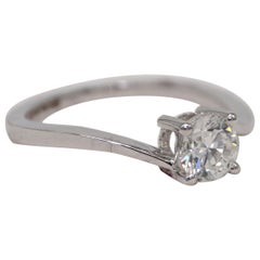 14k Gold Ring Certified Moissanite Ring Round Solitaire Diamond Ring 14k Gold