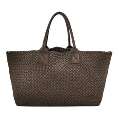 Bottega Veneta Cabat Tote Intreccio Leather Dark Chocolate Brown 45cm