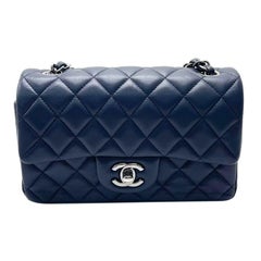 Chanel Classic Flap Rectangular Mini Navy Lambskin 2013-2014