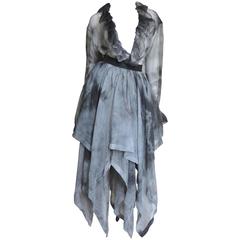 Workers For Freedom Vintage Silk Tie Dye Skirt & Shirt 5
