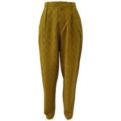 Gianni Versace Mustard Wool Pants 1990s 1