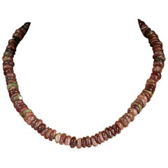 AJD 20 Inch Pink Translucent Tourmaline Rondelle Necklace