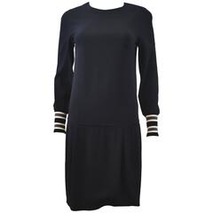 Stella McCartney Drop Waist Long-Sleeve Dress with contrast Knit Cuffs