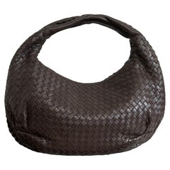 Bottega Veneta Belly Hobo Intrecciato Lambskin Dark Chocolate Brown Medium 40cm