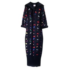 Chanel 6K$ Runway Futuristic Cashmere Maxi Dress 36 FR