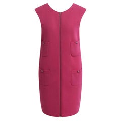 Chanel CC Buttons Stylish Fuchsia Jacket Dress 42 FR