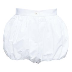 DOLCE GABBANA 2025 white cotton high waisted puff bubble bloomer shorts IT38 XS