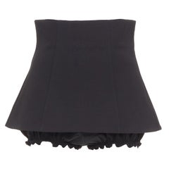 SHUSHU TONG Mini Culottes black high waisted layered ruffle shorts skirt UK8 S