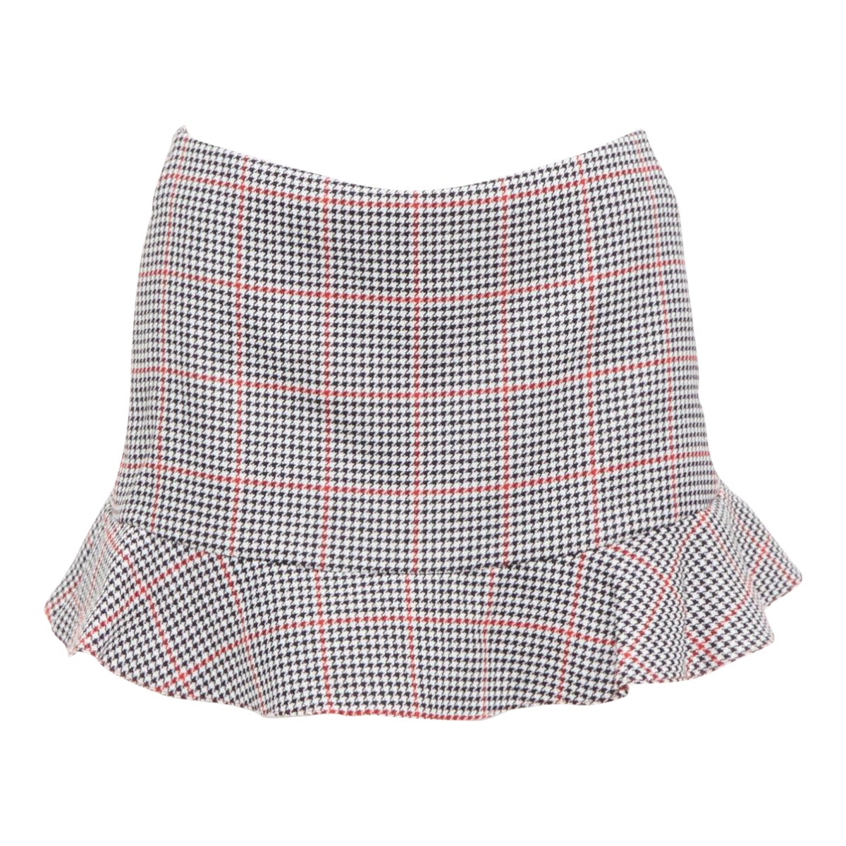 RED VALENTINO rosso nero pied de poule con stampa a quadri mini skort IT36 XXS