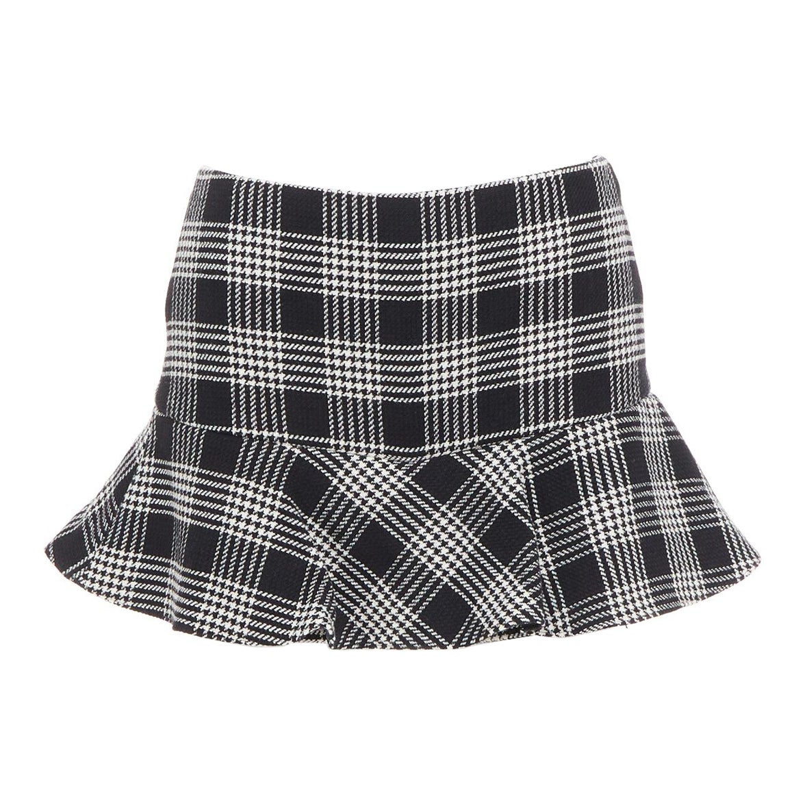RED VALENTINO nero grigio pied de poule con stampa a balze mini skort IT38 XS