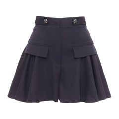 ALEXANDER MCQUEEN 2018 Cargo virgin wool silk lined button side skorts IT36 XXS