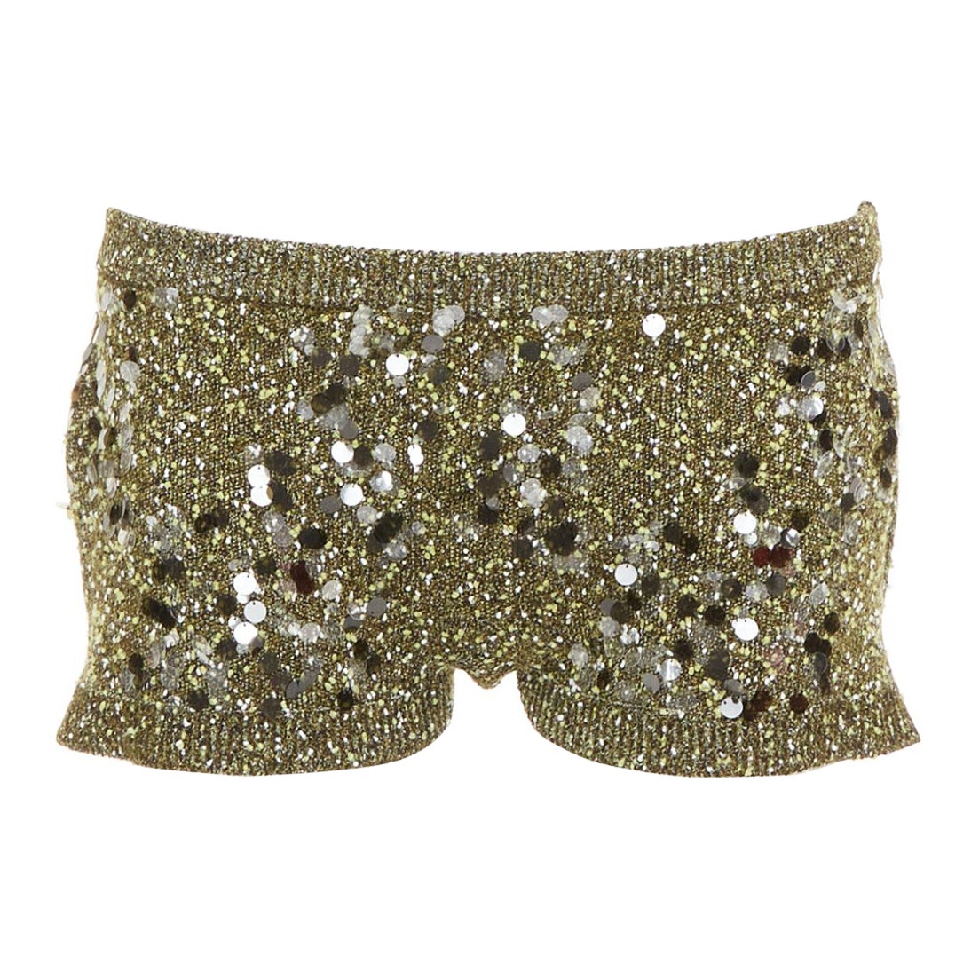 Gucci De Sarto 2024 mini shorts in maglia boucle con paillettes verdi S in vendita
