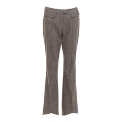 JOHN GALLIANO Vintage grey taupe wool cashmere blend flare suit pants FR40 L