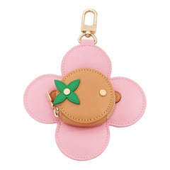 rare LOUIS VUITTON 2023 Vivienne Holidays pink flower coin pouch bag charm