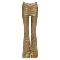 VERONICA BEARD Beverley Skinny Flare goldbeschichtete Schlagjeans aus Baumwolle 24"